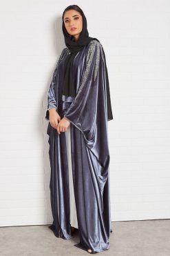 bsi3428 3 Laced kaftan abaya