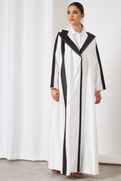 Dual shaded collared abaya