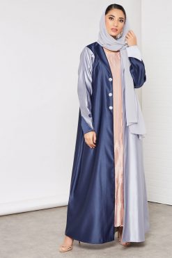 bsi3430 3 Dual shaded collared abaya