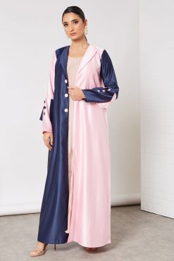 Dual shaded collared abaya