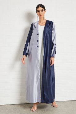 Dual shaded collared abaya
