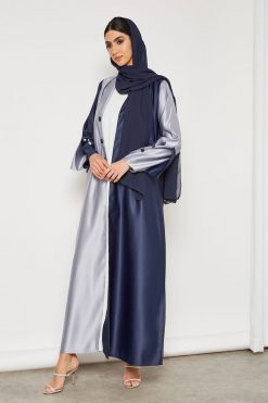 bsi3435 3 Dual shaded collared abaya