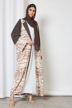 bsi3436 3 Tie and Dye Bisht abaya