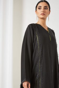 bsi3438 4 Lace and beads embellished abaya