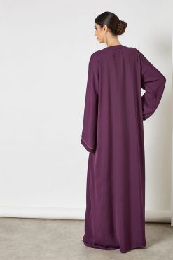 bsi3442 4 Beads embellished bisht abaya