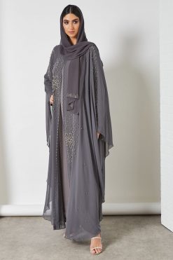 bsi3443 3 Beads Embellished Kaftan Abaya