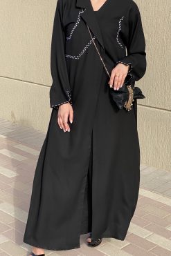 MOI072112 4 Crepe Black Abaya