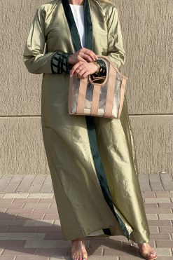 MOI072102 5 1 scaled Green Taffeta Abaya