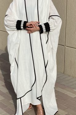 MOI072103 5 scaled White Linen Casual Abaya