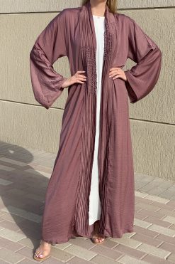 MOI072104 3 scaled Abaya With Pleated Detailing