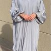 MOI072105 01 Grey Harir Maqsood Casual Abaya