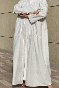 MOI072110 5 scaled Linen Abaya With Pockets