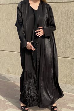 Rotana Shimmer Black Abaya
