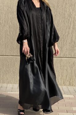 عباية لامعة وأورجانزا 9 MOI072114 3 1 scaled Shimmer & Organza Designer Abaya