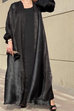 عباية لامعة وأورجانزا 10 MOI072114 4 1 scaled Shimmer & Organza Designer Abaya