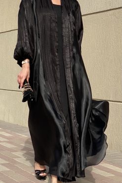 عباية لامعة وأورجانزا 11 MOI072114 5 scaled Shimmer & Organza Designer Abaya