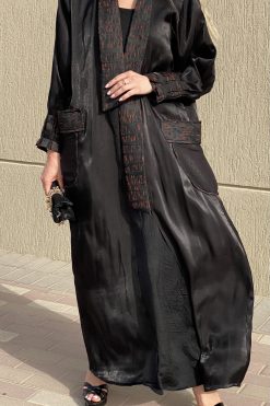 Black Rotana Shimmer  Abaya