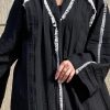 MOI072119 01 Black Linen Abaya