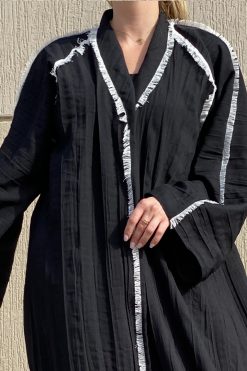 Black Linen Abaya