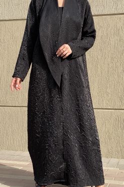 MOI072120 3 1 scaled Rotana Shimmer Black Abaya