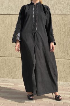 Black Shamua Designer Abaya