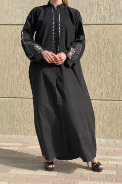 MOI072124 4 scaled Black Shamua Designer Abaya