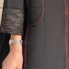 MOI072127 01 Red Threadwork Abaya