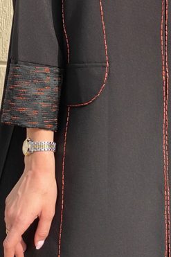 Red Threadwork  Abaya