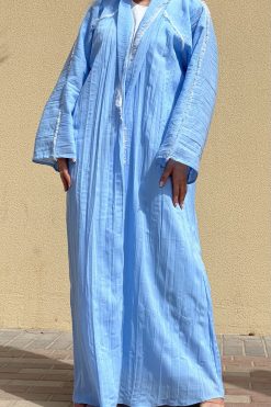 MOI072129 3 scaled Blue Linen Abaya