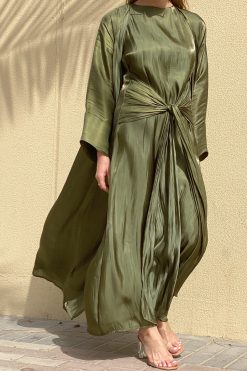 MOI072134 2 scaled Green Abaya Set