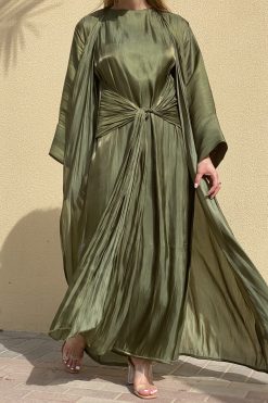 MOI072134 3 scaled Green Abaya Set