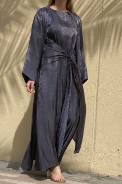 MOI072135 2 Mid Grey Abaya Set