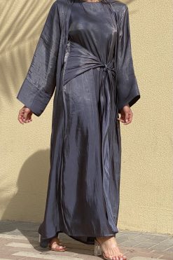 MOI072135 3 scaled Mid Grey Abaya Set