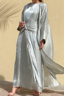 MOI072136 2 scaled Tiara Grey Abaya Set