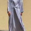 Lavender Grey Abaya Set