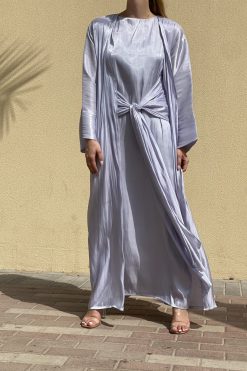 MOI072139 3 scaled Lavender Grey Abaya Set