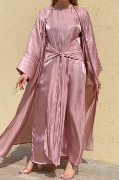 MOI072140 2 scaled Pink Abaya Set