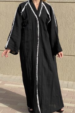 Black Linen Abaya 8 MOI072119 3 scaled Black Linen Abaya