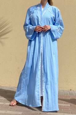MOI072129 2 scaled Blue Linen Abaya