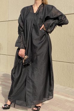 MOI072116 2 1 scaled Black Organza Abaya