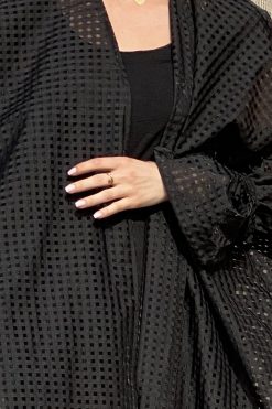 MOI072116 1 1 Black Organza Abaya
