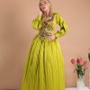 Floral Olive Satin Dress