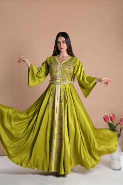 ABSOLC 000033 3 1 Golden Olive Kaftan
