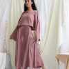Satin Wrap Skirt Set