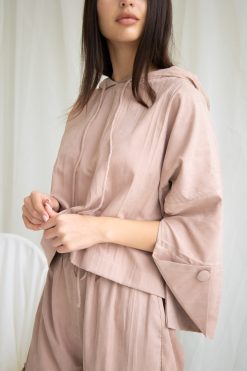 Loden 000010 2 scaled Suede Blush Hoodie Set