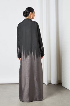 bsi3493 3 Black Bisht Abaya with Inner