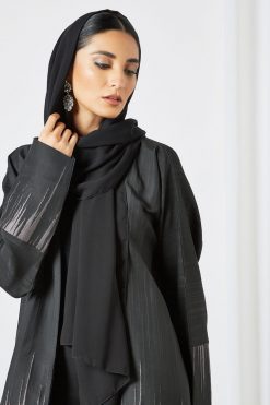 bsi3493 4 Black Bisht Abaya with Inner