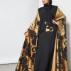 bsi3496 1 Black Sequins Embellished Kaftan Abaya