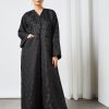 bsi3499 1 black self print plain abaya