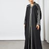 bsi3501 1 Black embroidered kaftan abaya